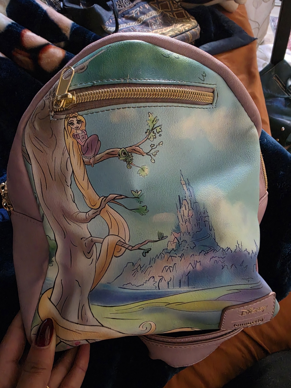 Disney Rapunzel Mini Backpack in Pastel Pink and Sky Blue